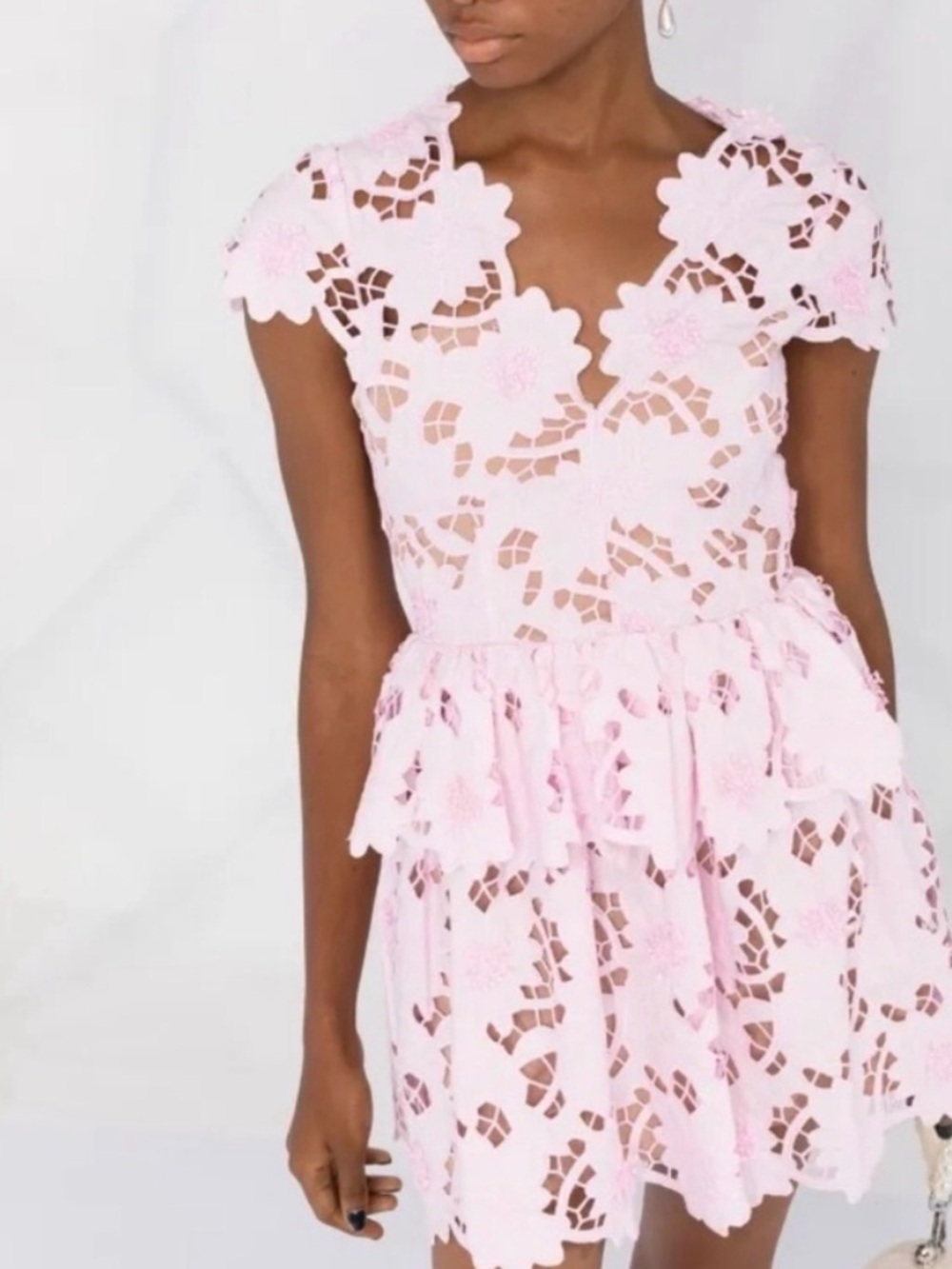 Self portrait pink lace dress